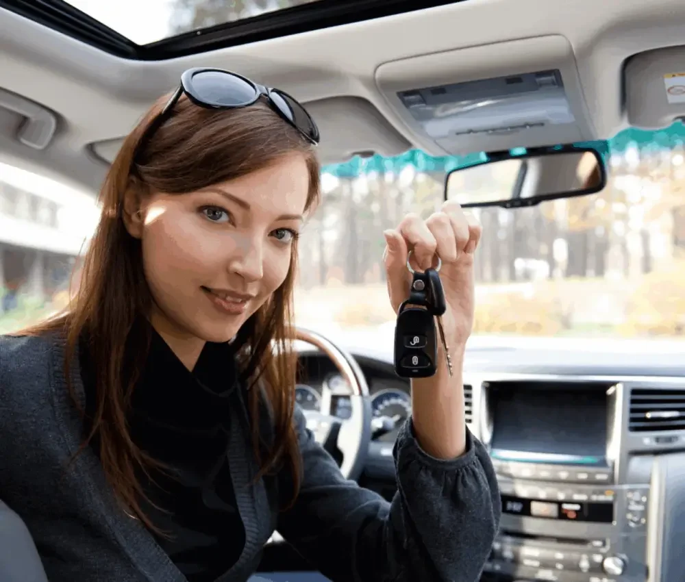 Automotive locksmith opening a locked car door in La Porte, TX.
